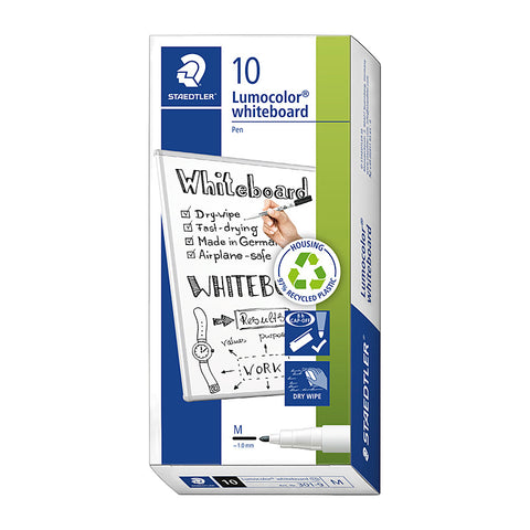Staedtler LumoColour Whiteboard Marker (Black) [Box 10]