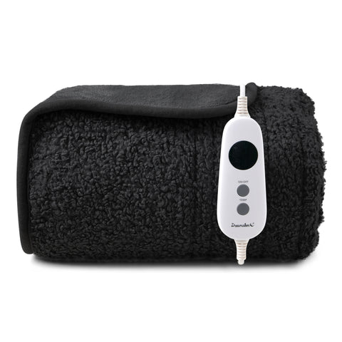 Dreamaker Teddy Fleece Electric Heated Throw Blanket [130x160cm] (Charcoal)