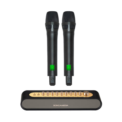 Soncamedia Mi-36 Karaoke Mixer with Dual UHF Wireless Microphones
