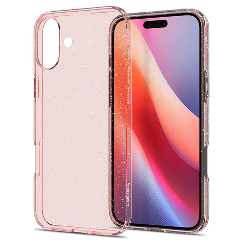 Spigen Apple iPhone 16 Liquid Crystal Glitter Case - Rose Quartz