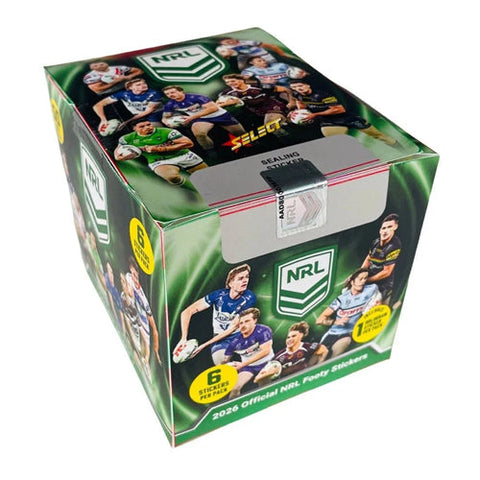 Select Cards 2026 NRL Rugby Stickers Collection Box 50 Packs Per Box