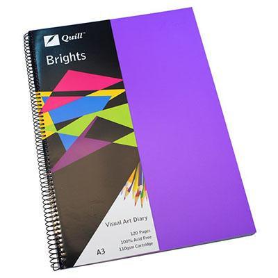 Quill Visual Art Diary 110Gsm 120 Page A3 Pp (Dark Purple)