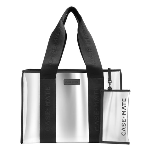 Case-Mate Silver Chrome Tote with Phone Pouch
