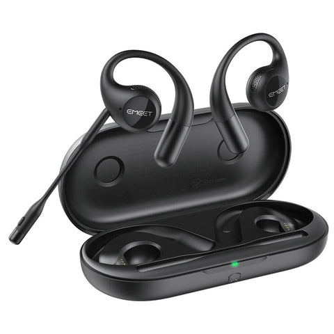 EMeet AirFlow Wireless Open-Ear Bluetooth Wireless Earbuds Rechargeable Black