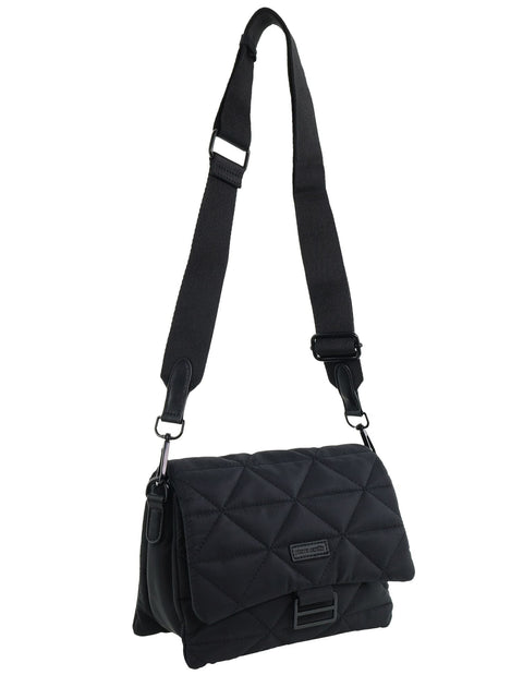 Pierre Cardin Women's Nylon Textured Shoulder Crossbody Bag 23x18cm Black