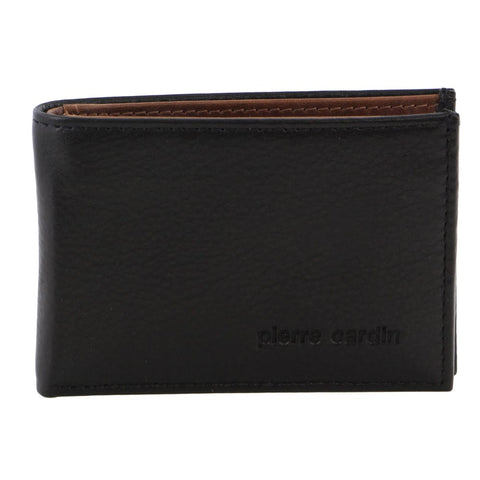 Pierre Cardin Men's Italian Leather RFID Wallet/Card Holder 10cm Black Cognac