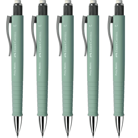 Faber-Castell Polymatic Mechanical Pencil Pacer 0.7mm (Mint Green) [5 Pack]