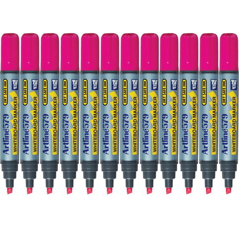 Artline 579 Whiteboard Marker 5mm Chisel Tip (Pink) [Box 12]