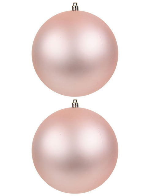Christmas Warehouse - DECR9161 2x Lustrous Light Rose Gold Grand Matte Baubles | 15cm Light Rose Gold