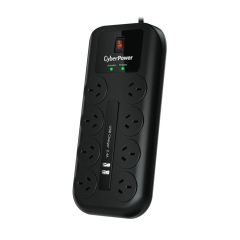 CyberPower 8-Port Surge Protector with 2 USB Charging Ports