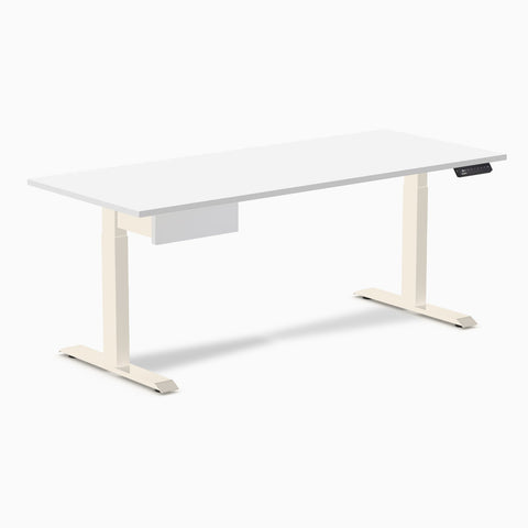 Desky Single Standing Desk With Drawer - White / 1800x750mm / Wheat