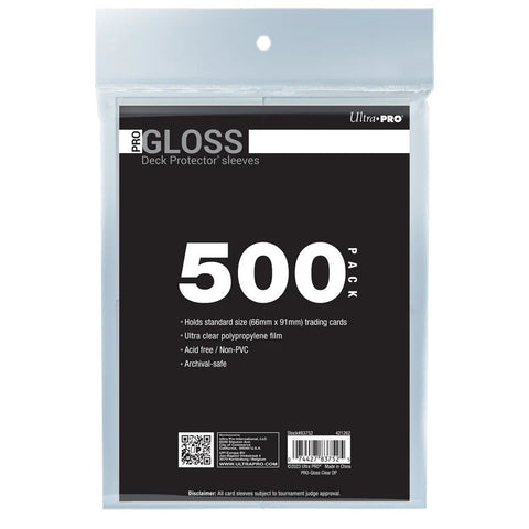 Ultra Pro: UP83752 PRO-Gloss Standard Deck Protector Sleeves 500ct Bundle Clear