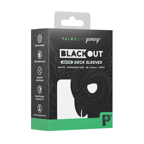 Palms Off Gaming Palms Off Standard 100pc Blackout Deck Sleeves - White Matte