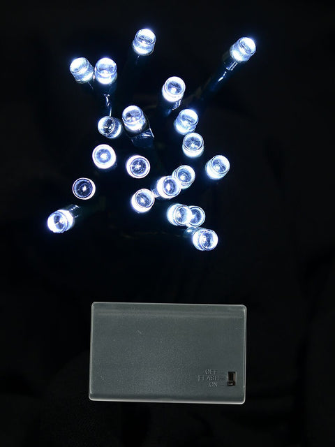 Christmas Warehouse - LITEBAT1 20 Cool White LED String Fairy Battery Lights With Static & Flash | 2.3m Cool White