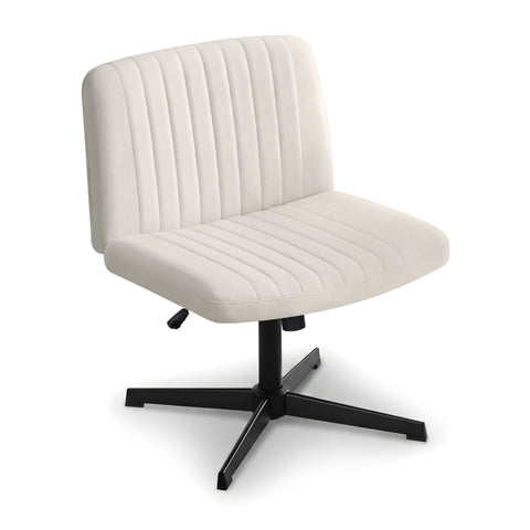 Artiss Criss Cross Fabric Office Chair No Wheels (Beige)