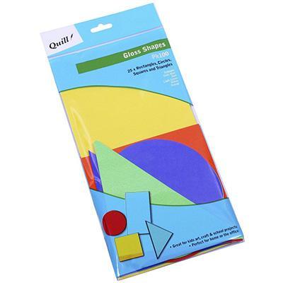 Quill Poster Board Gloss Shapes 5Mm Assorted Pack 100
