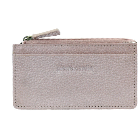 Pierre Cardin Women's Leather Coin Purse with Keyring Wallet 12.5cm Pearl