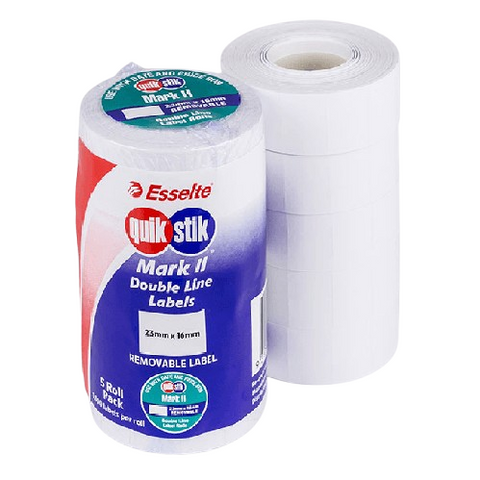 Quikstik Mark II Labels Blank Removable White 1000 Labels/Roll 23x16mm Pack 5