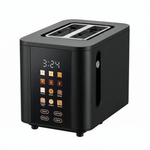 Healthy Choice 2-Slice Digital Toaster 800-950W Smart Touch Screen 6 Browning Levels Reheat & Defrost - Black