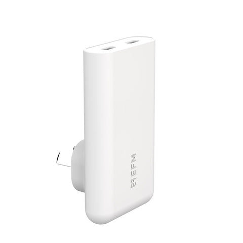 EFM 65W SlimLine Wall Charger with GaN, Power Delivery and PPS (White)