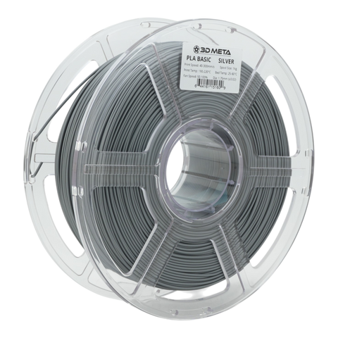 3D META PLA Basic 3D Printing Filament - Silver