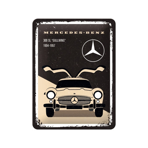 Nostalgic-Art 15x20cm Wall Hanging Metal Sign Plaque Mercedes-Benz 300SL Beige