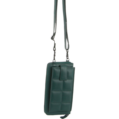 Pierre Cardin Women's Quilted Leather Protected RFID Phone/Wallet Bag Zirkon