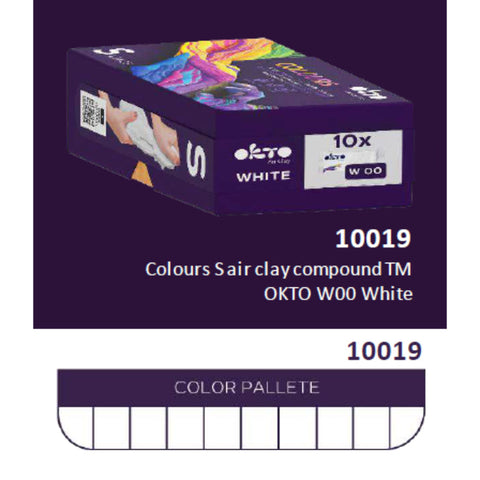 Okto 10pcs Sensory Art Air Clay Colours S (W00 White)