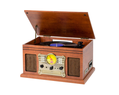 Lenoxx Vinyl, Turntable, Wireless Streaming CD Player in 1 Retro Music Centre