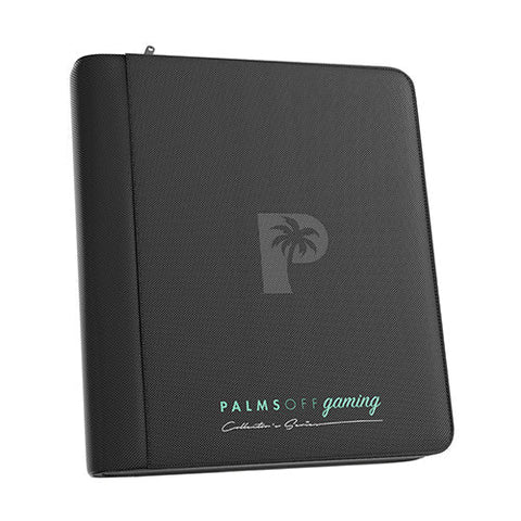Palms Off Gaming Collector's Series 4 Pocket Card Loader TOP LOADER Zip Binder - CLEAR - Black