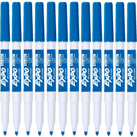 Expo Whiteboard Marker Fine Point Blue Box 12