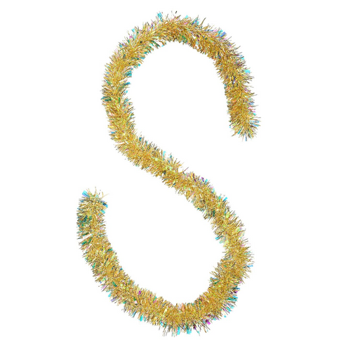Classic 6ply Gold Iridescent Thick and Thin Needle Christmas Tinsel | 2m x 80mm