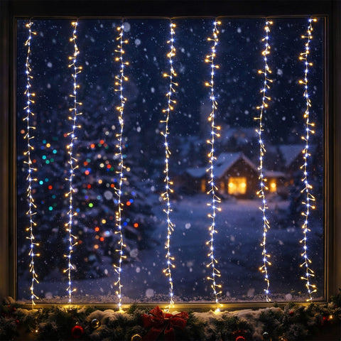 Lexi Lighting 1336LED Waterfall Effect Cluster Curtain Light - Warm White + White