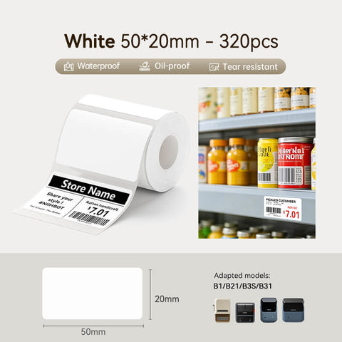 NiiMbot White Label Paper 50*70mm for B21/B3S/B1 [110-Pieces]