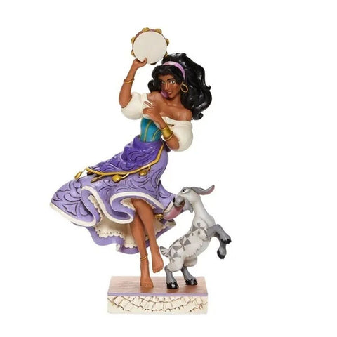 Jim Shore Disney Traditions - Hunch Back of Notre Dame Esmeralda and Djali - Twirling Tambourine-Player