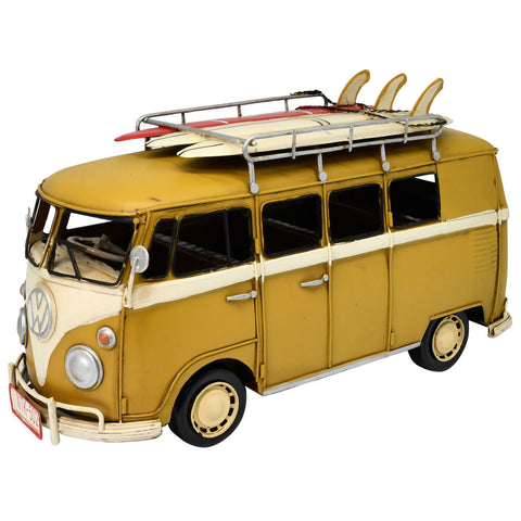 Boyle Metal Ornament Home Decor Collectible Kombi Van 32x12.5x17cm (Yellow)