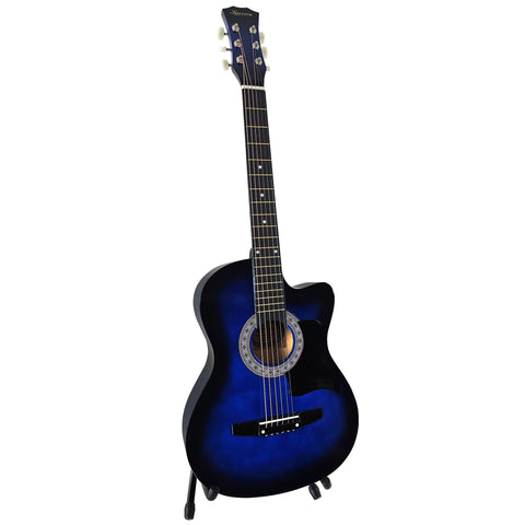 Karrera 38" Pro Cutaway Acoustic Guitar with Bag Strings (Blue Burst)