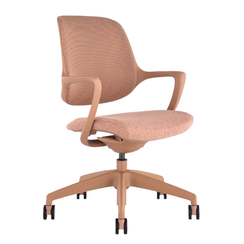 Desky Evoque Low Back Office Chair - Peach / No