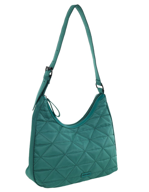Pierre Cardin Women's Classic Nylon Geometric Shoulder Hobo Bag 33x29cm Green