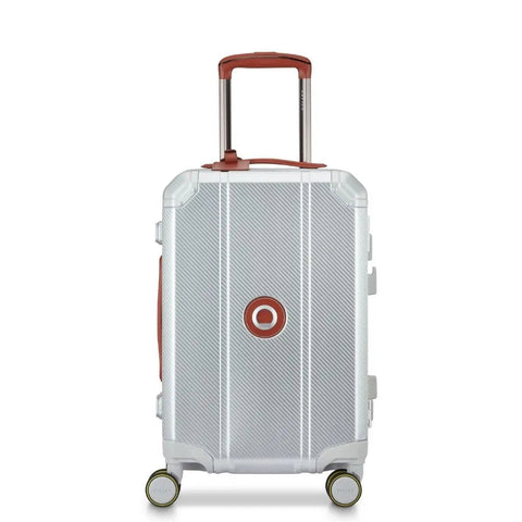 Delsey Alu'r - Aluminum Zipperless Premium Carry On Luggage - Silver