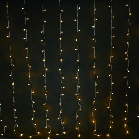 Lexi Lighting 160 LED Connectable Curtain Christmas Lights Warm White