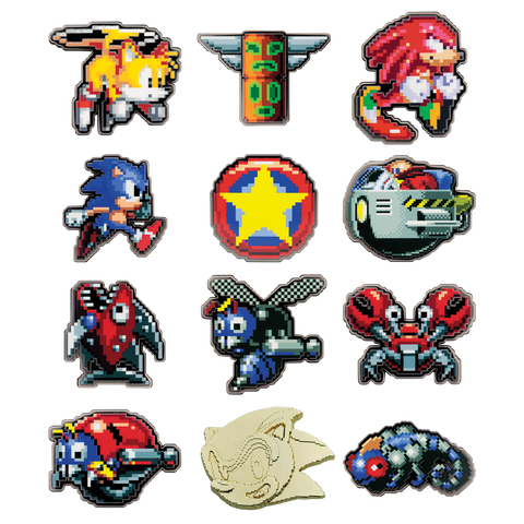 Fanattik Sonic The Hedgehog - Mystery Pin Badges CDU Contains 12 Blind Boxes