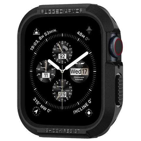 Spigen Apple Watch SE3/9/8/SE2/7/6/SE/5/4 (45mm/44mm) Rugged Armor Case (Black)