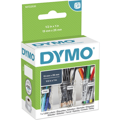 Dymo 11353 LW Multi-Purpose 13x25mm 2 UP (White) [1000 Labels]