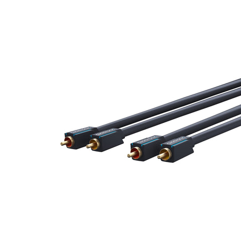 Clicktronic Cinch Stereo RCA Cable - 0.5m - Black