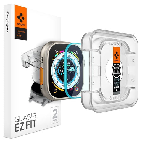 Spigen Apple Watch Ultra 3/2/1 49mm EZ Fit GLAS.tR Slim Glass Screen Protector 2PCS (Clear)