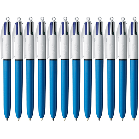 BIC 4 Colour Retractable Ballpoint Pen Medium Nib Box 12