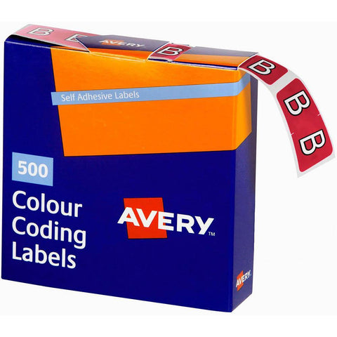 Avery 43202 Label Side Tab B Colour Code 25x38mm Magenta Pack 500