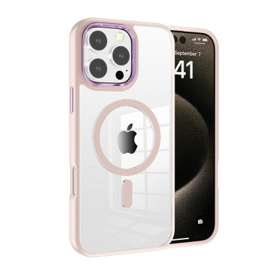 Redefine Clear Case with Metal Lens for iPhone 16 Pro - Pink