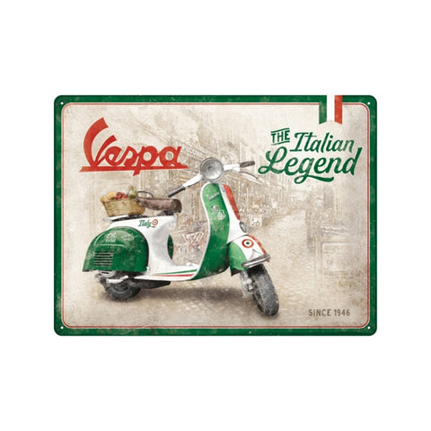 Nostalgic-Art Vespa Italian Legend 30x40cm Large Metal Tin Sign Plaque